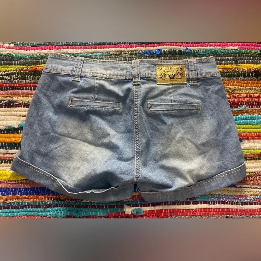 Bianco Shorts, Size 27, Denim w/Cuffs, 10.5” Long, 3” Inseam Pockets Vintage